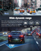 Dash Camera for Cars,4K Full UHD Car Camera Front Rear with 32GB Card,Built-in Super Night Vision,2.0'' IPS Screen,170°Wide A