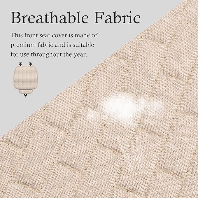 Car Back Seat Cover,Non-Slip & Breathable Bench Seat Cover with Side Pockets for Car Storage & Protecting Interiors,Universal