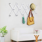 WEBI Accordion Wall Hanger,Expandable Wooden Hat Rack for Wall Mounted Coat Rack,Accordion Hat Hooks Holder for Baseball Caps