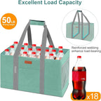 WONDAY Utility Tote, Extra Large Utility Tote Bag, Reusable Grocery Bags Foldable, Large Tote Bag With Handles Shopping Bags for Groceries, Picnic, Beach, Laundry (Green)