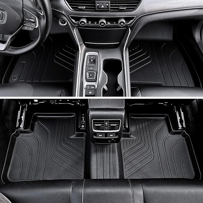 Floor Mats for Honda Accord 2018-2022, All Weather Floor Mats Trunk Cargo Liner and Door Sill Guards Accessories, Full Coverage Set