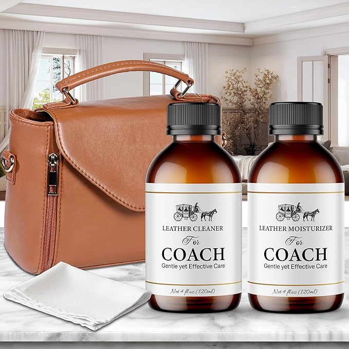 Leather Cleaner & Moisturizer Set for Coach, Gentle Formula to Remove Stains & Restore Shine, Keeps Leather Looking Like New,