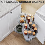 DWVO Corner Cabinet Pull-Out Organizer, 2-Tier Blind Corner Shelf with 270° Swing-Out Tray, Right Swing, Heavy-Duty Chrome Pl
