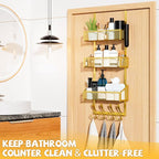 Kaiferty Over The Door Hooks Organizer, Coat Rack Over The Door Storage Hanger Towel Rack, Back of Door Storage Organizer for