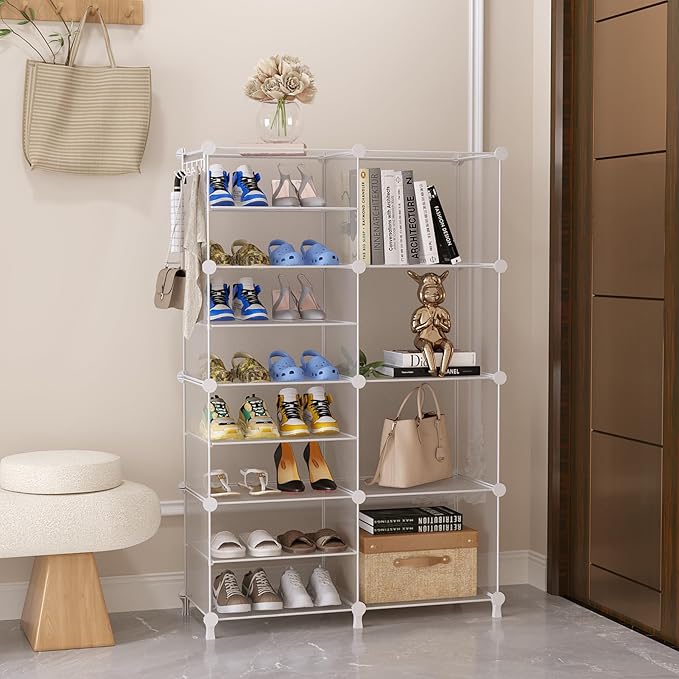 AWTATOS Closet Organizer 8 Cube Storage Shelves Clothes Organizers Closet Storage Stackable Cubby Shelving for Closet Bedroom