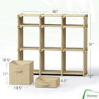 Cube Storage Organizer with Storage Bins Included - The Perfect Closet Organizers and Storage Solution. Includes 9 Storage Cu