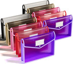 ThinkTex Plastic Expanding File Folder, Transparent envelopes with Snap Closure,No Dividers,Large Capacity,Document Organizer