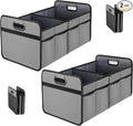 Simple Deluxe Car Trunk Organizer for SUV, Collapsible 2 Compartment 50L Automotive Storage Box with 5 Pocket, 600D Waterproof 