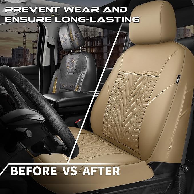 CAR PASS Neoprene Waterproof Seat Covers Full Sets, Wetsuit Car Seat Covers 5 Seats Universal Fit for Vans, Truck, SUV, 3D Ty