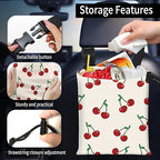 Car Trash Bag Large Hanging Can for Back of Seat, Cute Waterproof Car Garbage Bag for Vehicle, Travelling, Outdoor Cute Red Cherry