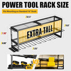 MOOMSINE Power Tool Organizer Wall Mount, Heavy Duty Metal Tool Storage Rack Loads 320lbs, 8 Cordless Drill Holder 3 Layer fo
