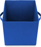 Casafield Set of 6 Collapsible Fabric Cube Storage Bins, Royal Blue - 11" Foldable Cloth Baskets for Shelves, Cubby Organizer