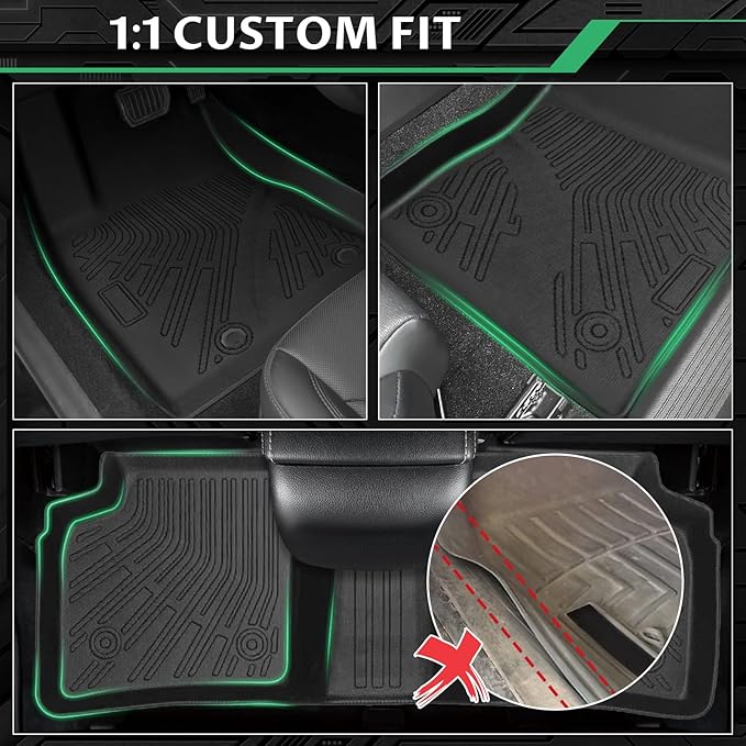 Floor Mats for Toyota Prius 2004-2009, Custom Fit TPE All Weather Protection Floor Liners, Prius c & Prius v Non-Slip Waterproof Trunk Mat, Car Accessories for 2nd Gen Prius