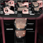 NBTEPEM 30 Pcs Bling Car Accessories Set for Women, Steering Wheel Cover Set, Bling Console Cover, Seat Belt Cushion, Shift Knob Cushion, Cup Coaster, Rhinestone Car Hanging Accessories (Champagne)