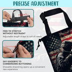 Car Garbage Bag American Soldier Holding Rifle Drawstring Car Trash Bag Hanging for Back Seat with Adjustable Buckle Canvas Vehicle Trash Can Easy-to-Install