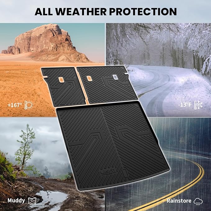 LASFIT Cargo Mat & Seatback Mat for Volkswagen Tiguan 2025-2026, Custom Fit All-Weather TPE Rubber Backrest & Trunk Mats for VW Tiguan Accessories, Waterproof, Easy to Clean, Black
