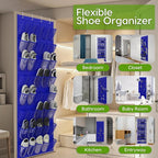 Unjumbly Over the Door Shoe Organizer with 40 Large Breathable Mesh Pockets, Space Saving Shoe Holder, Hanging Shoe Rack for 