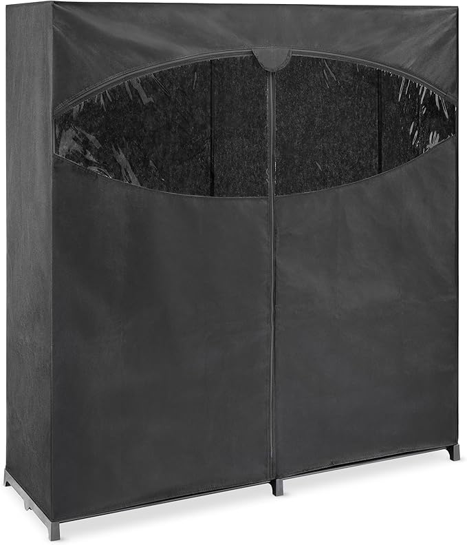 Whitmor Extra-Wide Portable Clothes Closet - 60 Inches Wide - Store Seasonal Clothing - Black