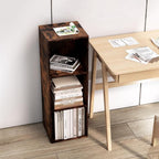Cube Storage Organizer, 3 Cube Retro Bookshelf, Freestanding 3 Tier Open Shelf, Rustic Brown Retro Shelves for Home Office, B
