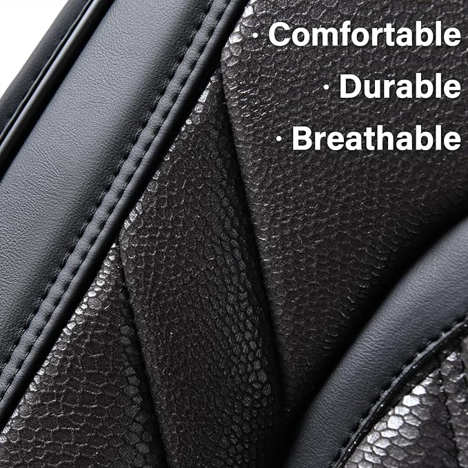 Coverado Car Seat Covers Front Seats, 2 Pack Waterproof Leather Seat Covers for Cars, Luxury Car Seat Protector, Anti-Slip De