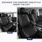 Skechers Air-Cooled Memory Foam Seat Covers,Mesh Thick Car Seat Covers,Piping Leather Car Seat Covers Front Seats,Airbag Comp