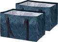 CleverMade Frakta Basket Reusable Grocery Tote - 76L - Pack of 2 - Ocean Blue - Collapsible Storage Shopping Organizer - Heav