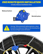 Auto Tightening Snow Chains Tire Chains For Cars Suv Pickup Trucks - Auto Tightening 1 Min Quick Fit AND Easy Installation, R