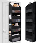 GRANNY SAYS Over the Door Organizer, 4-Shelf Waterproof Behind Door Storage with 6 Pockets and Clear Window, Anti Tilt 35lb L