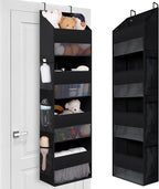 GRANNY SAYS Over the Door Organizer, 4-Shelf Waterproof Behind Door Storage with 6 Pockets and Clear Window, Anti Tilt 35lb L