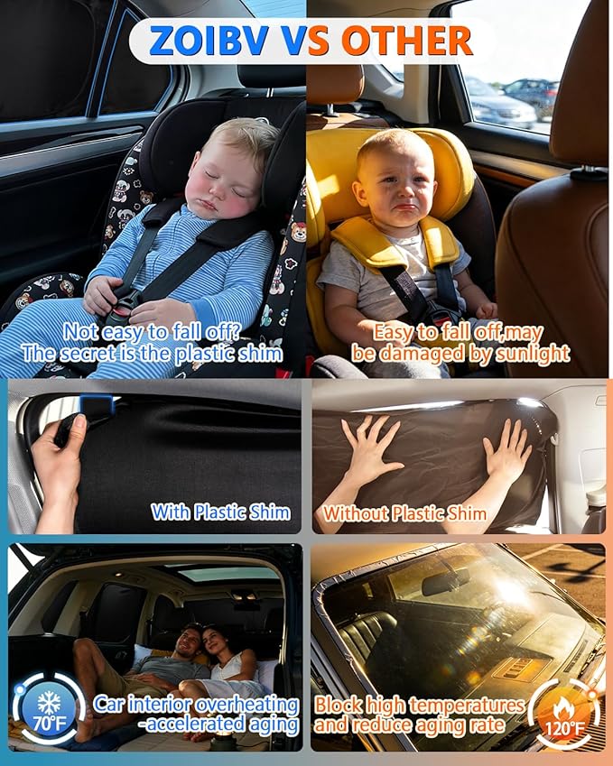Sun Shades for Ford Ranger 2019-2026 Windshield Sunshade Accessories Full Window Shades for Ranger Front Rear Side Window Covers Fixed with Inserts Sun Visor Blocker Privacy Car Keep Car Cool 6 PCS