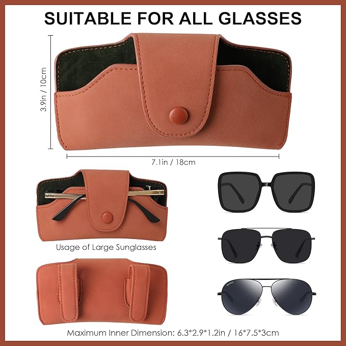 Car Sunglasses Holder for Car Visor Vegan Leather Auto Eyeglass Case with Clip Automotive Interior Visor Accessories