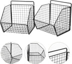 Zerodeko Kitchen Fruit Basket 2 Tier Wall Storage Basket Wall Mounted Onion and Potato Storage Hanging Metal Wire Baskets Kit