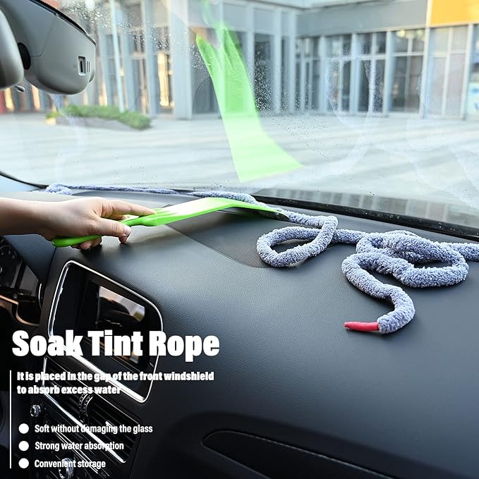 10 Feet Soft Water Absorbent Rope Tint Tools, Window Tint Film Install Water Drying Absorbed Rope, Automotive Windshield