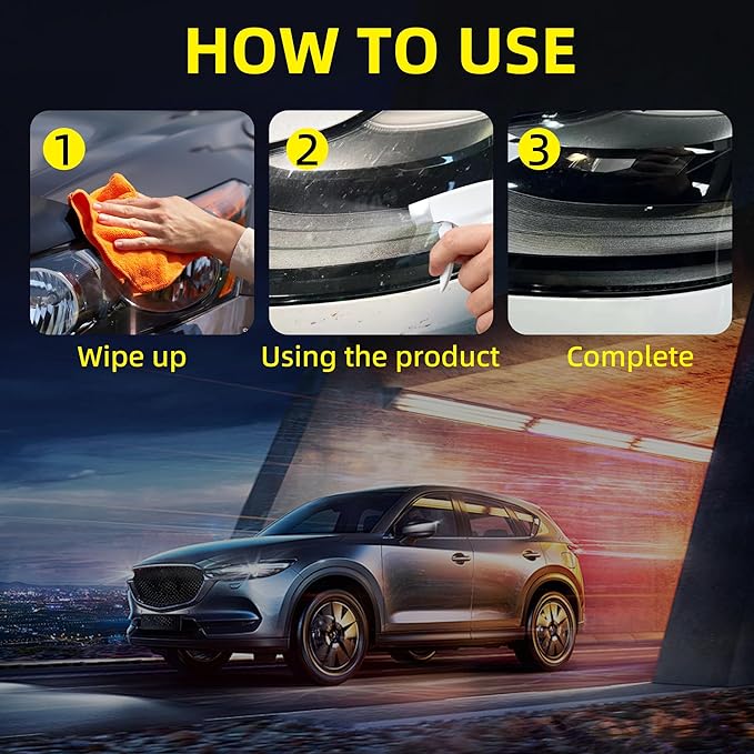 Automotive Headlamp Restoration Fluid Kit, 2025 New Headlight Restoration Kit, Multifunctional Car Headlight Polishing Repair