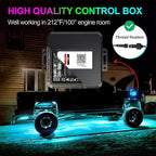 YiLaie RGB LED Rock Lights Kit 8Pods with APP/RF Remote Control, Upgraded Underglow Multicolor LED Light Pod with Flashing Music Mode, Rock Lights for Truck ATV UTV RZR SUV, IP68