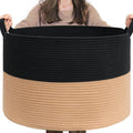 INDRESSME XXXLarge Cotton Rope Basket Woven Baby Laundry Basket Blanket Baskets Toy Baskets with Handle Comforter Cushions St