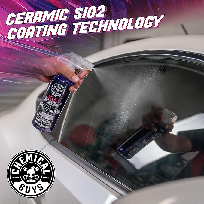 Chemical Guys HydroView Ceramic Glass Cleaner & Coating - Cleans & Adds Hydrophobic Protection, Car Window Cleaner for Glass,