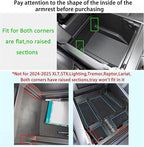 Center Console Organizer Tray for Ford F150 2021 2022 2023 2024 Accessories Interior Secondary Storage Armrest Box Insert Hidden Cubby Drawer (Full Console w/Bucket Seats ONLY) (Blue Trim)