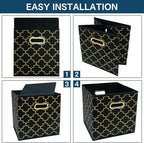 Fabric storage bins Cubes, Fabric Cube Organizer with Handle, Foldable Cube Bins for Cloth or Accessary Storage, 11x11x11, Se