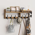 29 inch Coat Rack Wall Mount with Shelf, Set of 2 Heavy Duty Coat Hooks Wall Mount, Entryway Coat Hanger Wall Shelf with Key 
