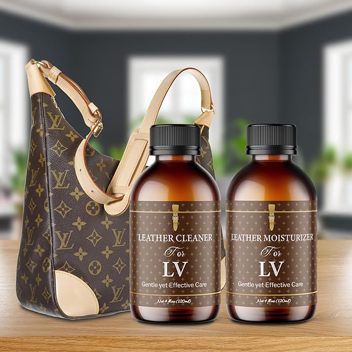 Leather Cleaner & Moisturizer Set for Louis Vuitton, Shine Your Louis Vuitton and Smell New, Gently Soften and Rejuvenate Vac