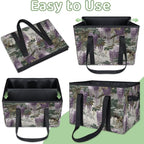 Reusable Grocery Bags Heavy Duty Shopping Bags Foldable Large Tote Bags with Long Handles & Hard Bottom