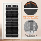 Over The Door Organizer 6 Tiers, Extra Large Behind Door Storage of 12 Compartments, 80 lbs Weight Capacity Hanging Storage O