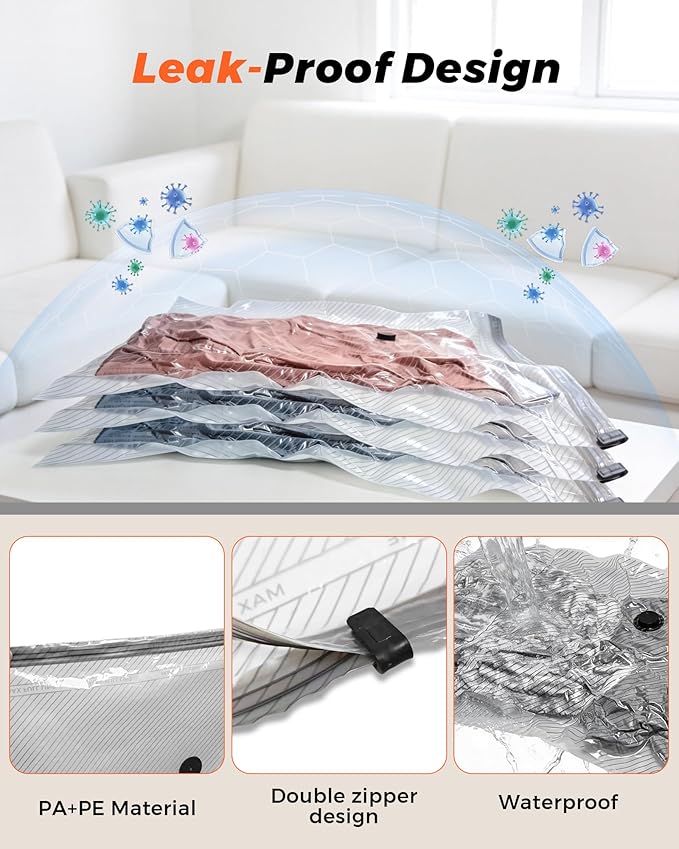 15 Pack Vacuum seal Bags for Clothing Travel with -60000Pa Electric Pump & Luggage Scale, Travel Essentials for Suitcase, Spa