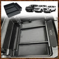 Muslogy for 2021-2026 Yukon Tahoe Suburban Center Console Tray Middle Organizer ABS Armrest Storage Box Compatible with GMC Yukon Tahoe Suburban 2021-2025 2026 Not for Sliding Console(Black)