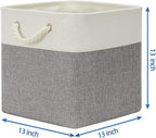 Temary Fabric Baskets 13 Inch Cube Storage Baskets with Rope Handle, Storage Cube Bins Clothes Basket for Gift, Large Storage