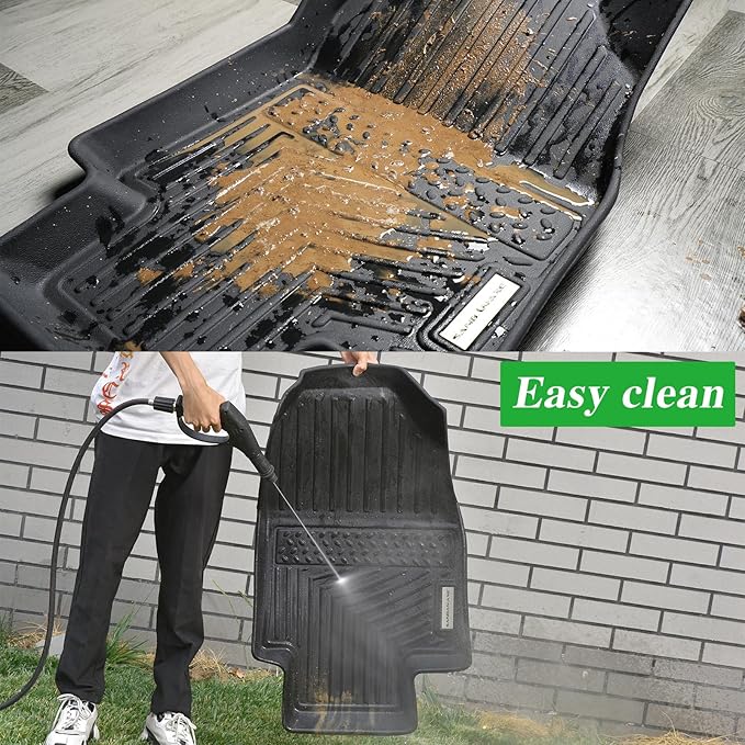 All-New 2025 SANBAN-AXE Floor Mats for 2025 Ford Expedition MAX - 8 Seat, TPE All Weather Protection 2 Rows Car Floor Liners - Only Fit 8 Seats(2 Row Bench Seat), Fit Expedition MAX