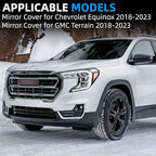 Driver Side Mirror Cover Replacement for Chevrolet Equinox 2018 2019 2020 2021 2022 2023, for GMC Terrain 2018-2023 - Left Side Mirror Covers, Rear View Mirror Cap Accessories Textured