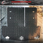 Floor Mats Compatible with 2020-2025 Kia Telluride 7&8 Seats Cargo Mat Cargo Liner All Weather Back Seat Cover Protector 2024 Telluride Accessories (Trunk Mat with Backrest Mats+Floor Mats)