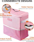 HOTOR 3 Gallons Car Trash Can, Ultra Large Capacity Organizer and Storage with Adjustable Straps & Magnetic Snaps, Waterproof Car Accessory for Interior Car Stuff Storage, Pink